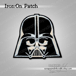 VADER Embroidered Iron-On Patch for Crafts, Hats, Gifts, Clothing, Backpacks, Jackets, Bags, Home Décor- 70577