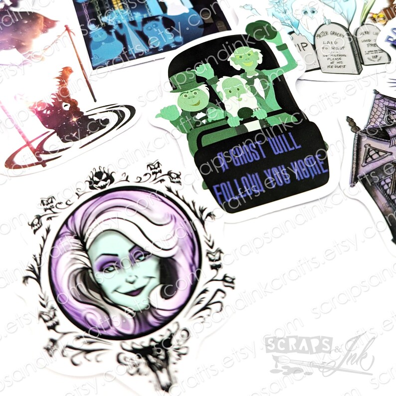 HAUNTED MANSION STICKERS Set #2 Set of 12 Water-resistant Stickers for ...