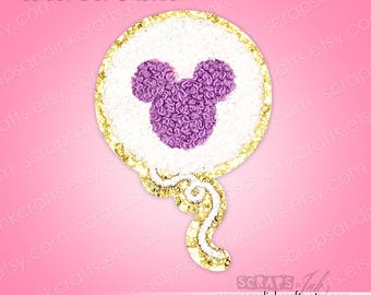 Aufnäher „Lila Ballon“ (gestickt/Chenille) zum Aufbügeln für DIY-Bastelarbeiten, Kleidung, Taschen & Heimdeko – 70112