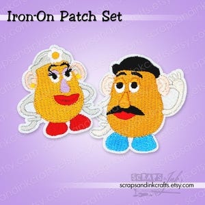 Mr. & Mrs. PATOT HEAD, lot de 2 écussons thermocollants brodés pour travaux manuels, chapeaux, cadeaux, vêtements, sacs à dos, vestes, décoration d'intérieur - 70258XL