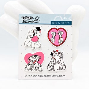 PUPPY LOVE Juego de 4 adornos acrílicos para manualidades, tarjetas, accesorios para el cabello, regalos y decoración con temática de Disney- 40890