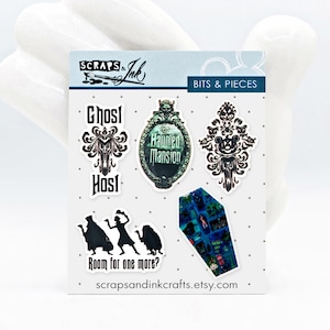 HAUNTED MANSION # 2 Set mit 5 Acrylverzierungen für Disney-Themen Basteln, Sammelalben, Karten, Haarschmuck, Geschenke & Wohnkultur - 40824