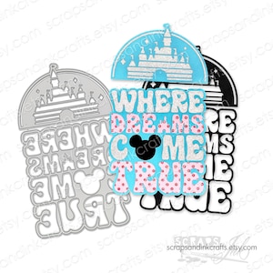 DREAMS COME TRUE Set van 2 metalen snijmallen voor papercrafts, plakboeken, kaarten, cadeaus, planners, doe-het-zelf-feest- en woondecoraties- 21613