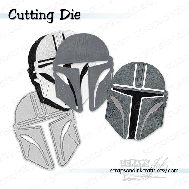 MANDALORIAN (Din Djarin) HELMET Exclusive Size! (Custom-sized to match all other helmets we carry) Metal Cutting Die- 20124 image 1