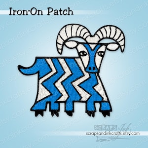 FIVE-LEGGED GOAT *Exclusive! Embroidered Iron-On Patch for Crafts, Hats, Clothing, Bags, Home Décor- 70352
