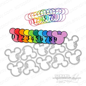 OPEN MUISNUMMERS Set van 10 metalen snijmallen voor papercrafts, plakboeken, cadeaus, kaarten, doe-het-zelf-feest- en huisdecoratie- 21510