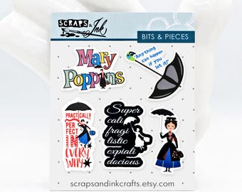 POPPINS #1 Set di 5 decorazioni acriliche per lavoretti a tema Disney, album di ritagli, biglietti, accessori per capelli, regali/decorazioni per la casa - 40849