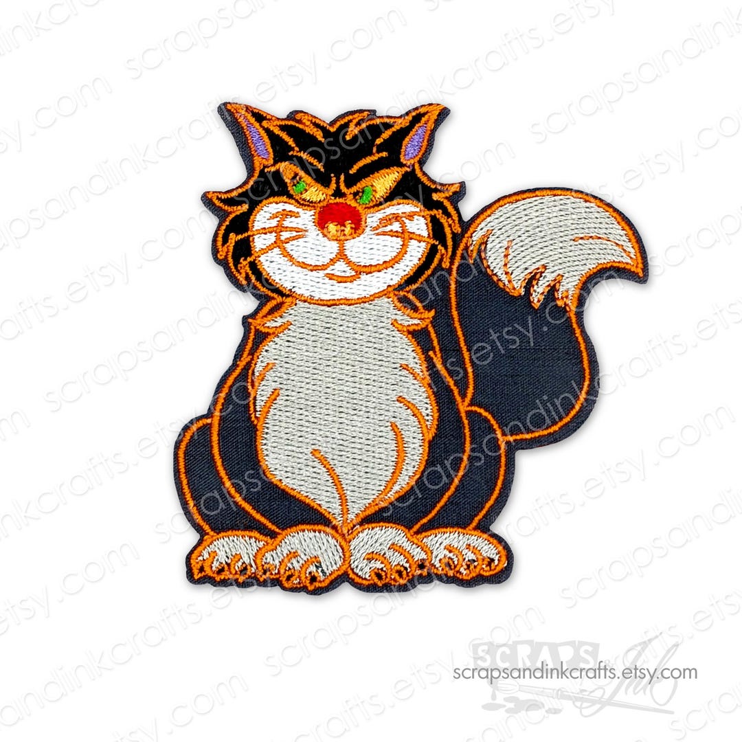 LUCIFER the CAT From Cinderella Embroidered Iron-on Patch for Crafts ...