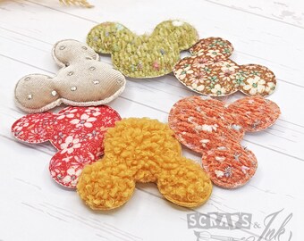 FALLING FOR YOU- 6 pc Mouse Padded Appliques for Crafts, Accessories, Home Décor, Scrapbooks, Cards, Planners, Gifts