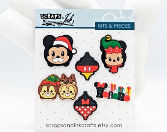 CLEARANCE*** CHRISTMAS CUTIES Set of 6 Silicone Flat Back Charms- 40705