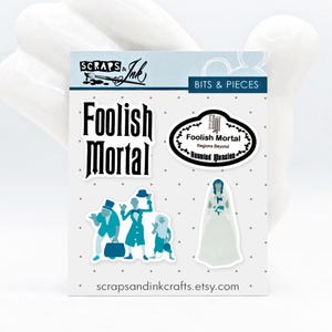 HAUNTED MANSION #10 Set of 4 Acrylic Embellishments for Disney-Themed Crafts, Scrapbooks, Cards, Hair Accessories, Gifts & Home Décor- 41184