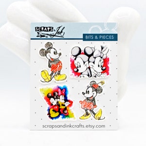 DRAWN TOGETHER #1 Set of 4 Acrylic Embellishments for Disney-Themed Crafts, Scrapbooks, Cards, Hair Accessories, Gifts & Home Décor- 40980