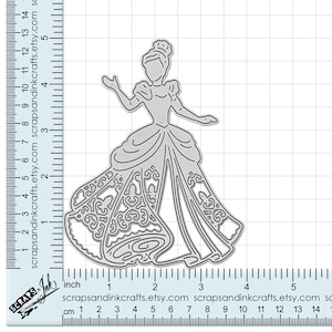 Troquel de corte de metal FANCY PRINCESS CINDERELLA para manualidades de papel, álbumes de recortes, tarjetas, regalos, fiestas y decoración del hogar - 20943