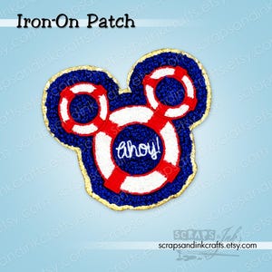 DISNEY CRUISE Life Preserver Embroidered Iron-On Patch for Crafts, Hats, Clothing, Backpacks, Jackets, Bags, Gifts & Home Décor- 70269
