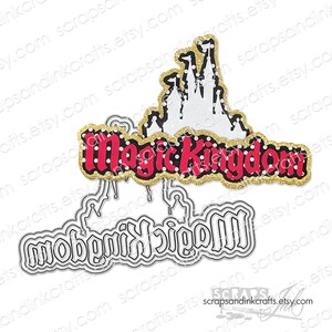 MAGIC KINGDOM Ensemble de 4 matrices de découpe en métal pour travaux manuels en papier, albums de scrapbooking, cartes, cadeaux, agendas, décoration de fête et d'intérieur à faire soi-même - 21432