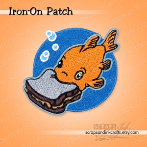 GOLDFISH PUDGE From Lilo & Stitch *Exclusive! Embroidered Iron-On Patch for Crafts, Clothing, Jackets, Hats, Bags, Décor- 70380