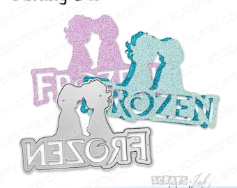 FROZEN/ANNA & ELSA Metall-Stanzschablone für Papierbasteln, Scrapbooks, Karten, Tags, Journals, Planer, Geschenke, 21045 - 21045