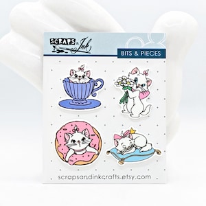 SWEET MARIE ディズニーテーマのクラフト、スクラップブック、カード、ヘアアクセサリー、ギフト、ホームデコレーション用のアクリル装飾品 4 個セット - 40892
