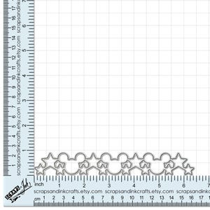 MOUSE & STAR BORDER Metalen snijmal voor papercrafts, kaarten, plakboeken, geschenken, tijdschriften, doe-het-zelf feest/huisdecoratie- 20713