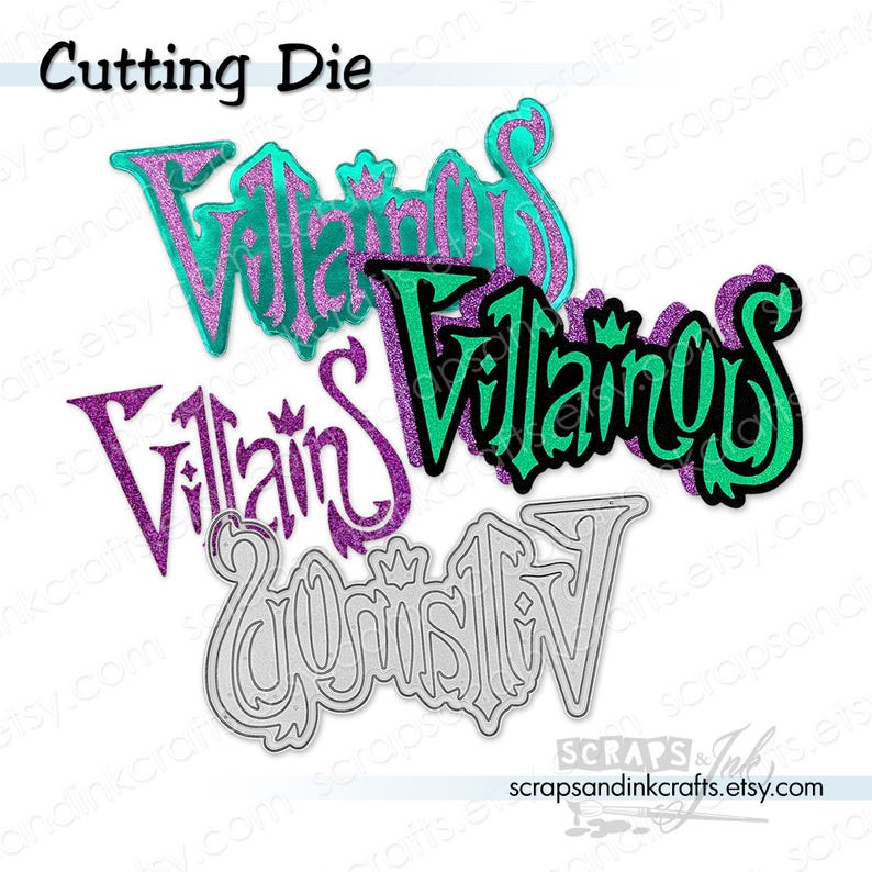 VILLAINOUS Set of 2 Metal Cutting Dies for Halloween/Villain-Themed Papercrafts, Scrapbooks, Gifts, Cards, DiY Party & Home Décor- 20829 image 1