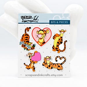 LOVE, TIGGER - Juego de 5 adornos acrílicos para manualidades, álbumes de recortes, tarjetas, accesorios para el cabello, bisutería/broches DIY, regalos/decoración del hogar - 40915