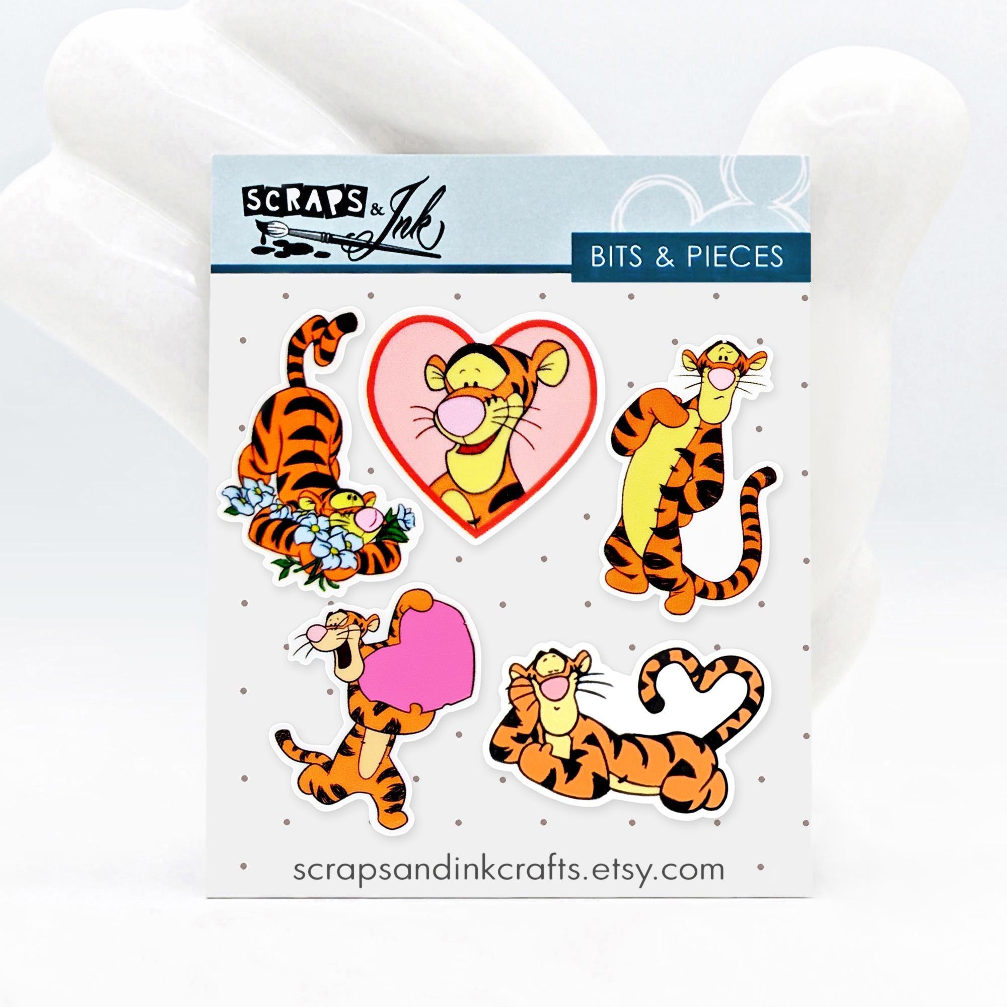 LOVE, TIGGER Set of 5 Acrylic Embellishments for Crafts