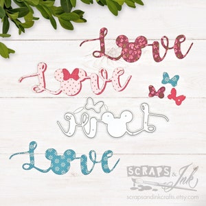 MOUSE LOVE Juego de 2 troqueles de corte de metal para manualidades de papel, álbumes de recortes, tarjetas, regalos, etiquetas, planificadores, fiestas de bricolaje y decoración del hogar - 20203