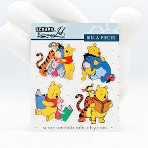 POOH & FRIENDS #2 Juego de 4 adornos acrílicos para manualidades con temática de Disney, álbumes de recortes, tarjetas, accesorios para el cabello, regalos/decoración del hogar - 41010