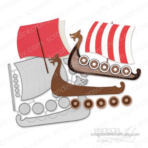 NAVE VICHINGA *Esclusiva! Set di 14 fustelle in metallo per creazioni in carta, biglietti, regali, decorazioni fai da te per feste e decorazioni a tema EPCOT/Norvegia - 20530