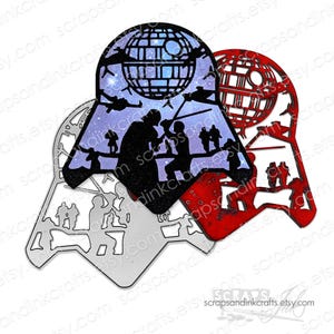 Matrice de découpe en métal DARK SIDE HELMET pour travaux manuels, scrapbooks, cartes, journaux, agendas, cadeaux, décoration de fête et d'intérieur bricolage - 21430