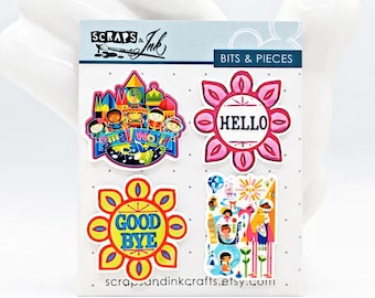 SMALL WORLD #1 Set of 4 Acrylic Embellishments for Disney-Themed Crafts, Scrapbooks, Cards, Hair Accessories, Gifts & Home Décor- 40864