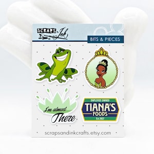 PRINCESS & FROG/TIANA #2 Set of 4 Printed Acrylic (Planar Resin) Embellishments for Crafts, Accessories, Gifts/Home Décor- 41207