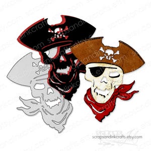SKULL PIRAT *Exklusiv! 20944 Metall-Stanzschablone für Papierbasteln, Scrapbooks, Karten, Geschenke, Journals, für Partys & Dekoration - 20944