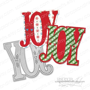 Juego de 2 troqueles de corte de metal JOY para manualidades navideñas, álbumes de recortes, tarjetas, regalos, fiestas y decoración del hogar - 20444