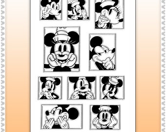 FACE TIME Disney-Inspired Clear Cling Mount Stamp Set for Papercrafts, Gifts, Party & Home Décor- 60105