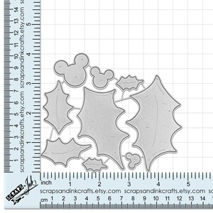 HOLLY SET Set di 9 fustelle in metallo per lavori di carta, album di ritagli, biglietti, regali, etichette, agende, fai da te per feste e decorazioni per la casa - 20518