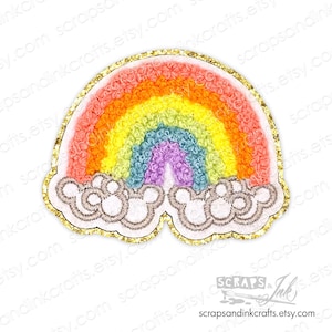 MOUSE RAINBOW #3 Embroidered/Chenille Iron-On Patch for DIY Crafts, Clothing, Bags & Home Décor- 70118