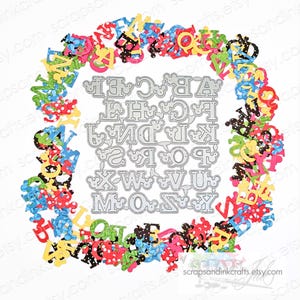 Conjunto de 26 matrizes de corte de metal MAGIC ALPHABET para artesanato em papel, álbuns de recortes, cartões, presentes, etiquetas, planejadores, festa DIY e decoração para casa - 21401
