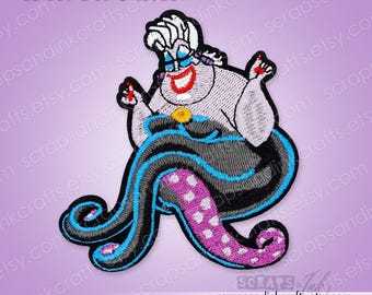 URSULA From The Little Mermaid Embroidered Iron-On Patch for Crafts, Hats, Clothing, Backpacks, Jackets, Bags, Gifts & Home Décor- 70411