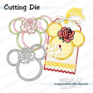 Rozenmuis-krans, metalen snijmal voor papierknutselwerk, scrapbooks, kaarten, labels, cadeaus, planners, doe-het-zelf feest- en huisdecoratie - 20334