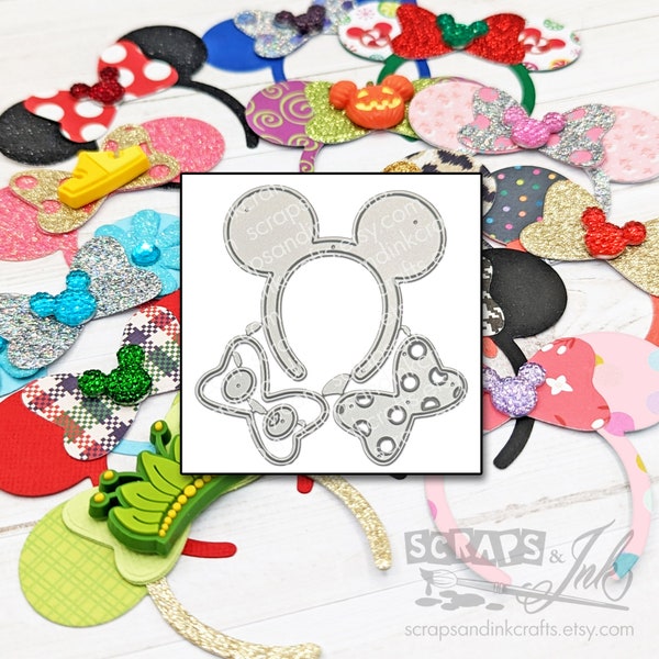 HEADBAND SET- EXCLUSIVE! Metal Cutting Die for Disney-Themed Papercrafts, Cards, Scrapbooks, Gifts, Journals, Party & Home Décor- 21012