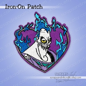 HADES From Hercules Embroidered Iron-On Patch for Crafts, Hats, Gifts, Clothing, Backpacks, Jackets, Bags, Décor- 70345