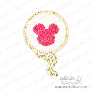 PINK BALLOON Embroidered/Chenille Iron-On Patch for DIY Crafts, Clothing, Bags & Home Décor- 70111