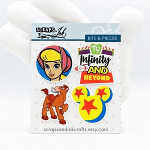 TOY STORY #4 Set of 4 Acrylic Embellishments for Disney-Themed Crafts, Scrapbooks, Cards, Hair Accessories, Gifts/Home Décor- 40963