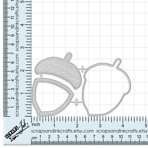 Conjunto de 3 matrizes de corte de metal ACORN SHAKER para artesanato em papel, álbuns de recortes, cartões, presentes, planejadores, festa DIY e decoração para casa - 20370