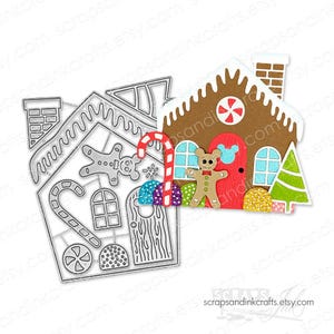 GINGERBREAD HOUSE Set di 11 fustelle in metallo per Natale/feste, lavori di carta, album di ritagli, biglietti, regali, fai da te per feste e decorazioni per la casa - 20935