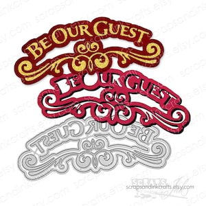 BE OUR GUEST Set mit 7 Metallstanzschablonen für Papierbasteln, Scrapbooks, Karten, Planer, DiY Party & Home Décor - 20711