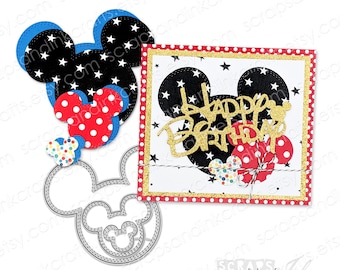 STITCHED MOUSE Set of 3 Metal Cutting Dies for Papercrafts, Scrapbooks, Cards, Gifts, Tags, Planners, DiY Party & Home Décor- 20314
