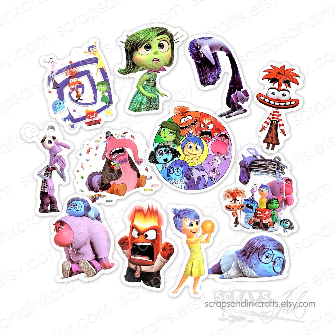 In Out Sticker Design INSIDE OUT STICKERS Set #3 Set of 12 Water-resistant Stickers for ...