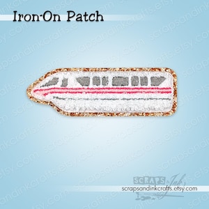 MONORAIL (RED) Embroidered/Chenille Iron-On Patch for DiY Crafts, Clothing, Bags & Home Décor- 70425